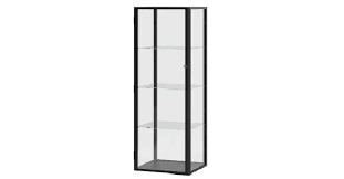 Glass Door Cabinet Black 35x32x151 Cm