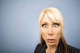 businesswoman making a funny face woman
