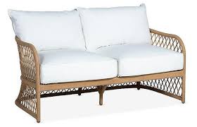 Carmel Curved Natural Woven Wicker Loveseat