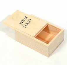 natural pine wood sliding lid gift box