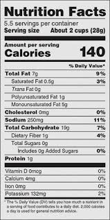 nutrition facts sea salt veggie straws