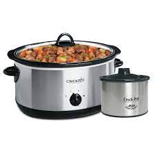 The pot setting is for keeping the cooked food warm. Crock Pot 8qt Oval Manual Slow Cooker With Little Dipper Food Warmer Stainless Scv803ss 033 Crock Pot Canada