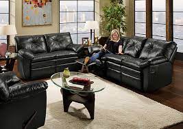 black bonded leather double motion sofa
