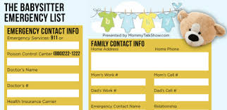Download Free Babysitter Emergency Checklist