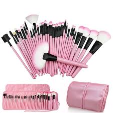 premium makeup brush set of 24 pink