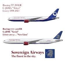 sovereign airways boeing 777 poster