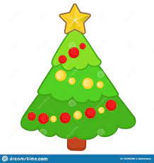 Нарисованная смешная рождественская елка с орнаментами изолированными на  белой предпосылке Эскиз плаката рождества праздничного, Иллюстрация вектора  - иллюстрации насчитывающей рождество, зеленый: 133283386