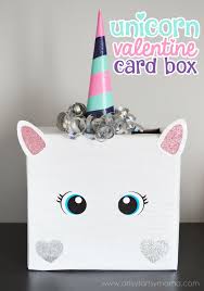 Something fun you can make at home! Unicorn Valentine Card Box Artsy Fartsy Mama
