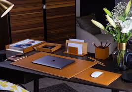 Elegant office accessories that match your personality! Leather Desk Sets