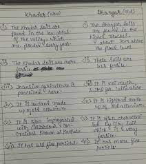 Write ten differences between khadar and bhangar soil - Brainly.in