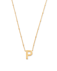 letter p pendant necklace in gold
