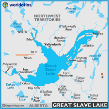 Great Slave Lake Map And Map Of Great Bear Lake Depth Size