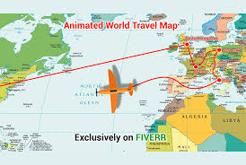 create animated world travel map or