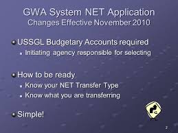 Nonexpenditure Transfers Gwa System Net Application Changes