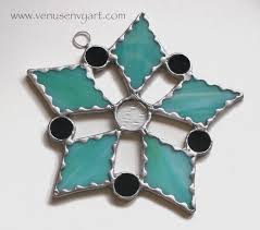 Stained Glass Star Ornament Teal