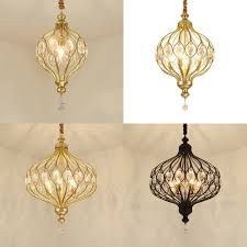 1 4 6 Lights Lantern Pendant Light With Crystal Luxurious Style Chandelier In Black Gold For Study Room Beautifulhalo Com