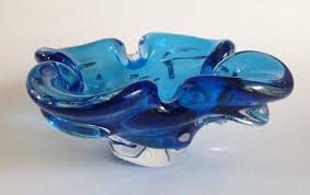 Lorraine Glass Cobalt Blue Ashtray Bowl