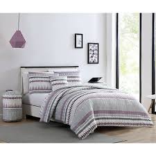 sham bedding set purple grey white