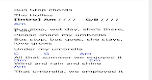 Mit allen noten, akkorden, liedtexten und bewegungsanleitungen. Bus Stop The Hollies Chords Pdf Document