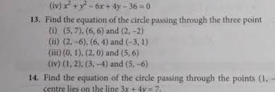 Find The Equation Of The Circle Passing
