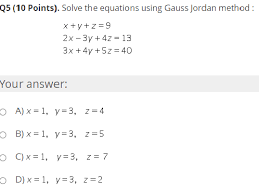 Solve The Equations Using Gauss