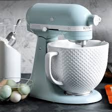 Find out if this appliance deserves a place in your kitchen! Kitchenaid Limited Edition Heritage Artisan Model K 5 Qt Stand Mixer With Ceramic Hobnail Bowl Williams Sonoma