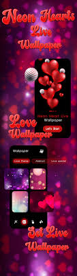neon hearts live wallpaper android by