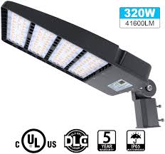 Led Parking Lot Lights 320w 41600lm Led Shoebox Pole Mount Lights Fixture 1000w Hid Hps Replacement 5700k Ip65 Ac 100 277v Ul Listed Outdoor Area