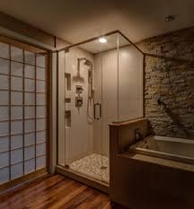 75 pebble tile dark wood floor bathroom