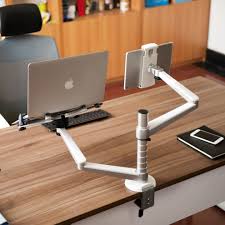 Import quality tablet stand for desk supplied by experienced manufacturers at global sources. Adjustable Aluminium Universal Laptop Notebook Tablet Stand Desk Mount Bracket Clamp Tilt Swivel Dual Arm Support Holder Laptop Tablet On Onbuy
