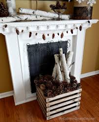 decorating the mantel for winter with