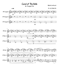 Buy bell carol rock bb bass clarinet sheet music for. Carol Of The Bells For Trumpet Trio Sheet Music For Trumpet In B Flat Brass Trio Musescore Com