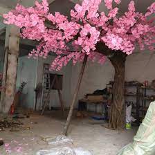 Outdoor Pink Large Fabric Flowers Tree