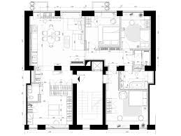 a floor plan with furniture arrangement