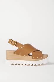 Studded Faux Leather Platform Sandals