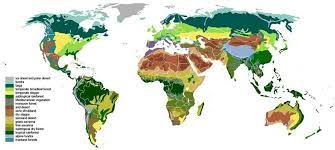 distribution of diffe biomes across