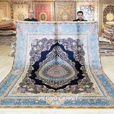 blue silk oriental villa rug 8x10ft