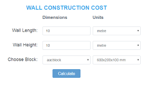 Calculate Wall Construction Cost And