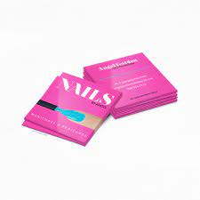 hot pink nail tech business cards