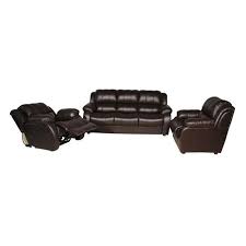 verona solid wood faux leather sofa set