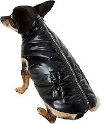 Buy Fab Dog Metallic Puffer Dog Jacket 8 In Black At Chewy