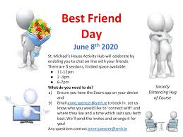 Attention of kristin bryne, ftd. Zoom In For Best Friend Day Kicking Off Carers Week 2020 St Michael S House