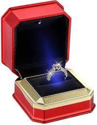 single ring creative jewelry box red