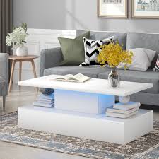 led coffee table 2 tier rectangle