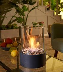 This Tabletop Glass Fireplace Is Easy