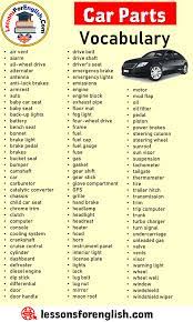 car parts voary lessons for english