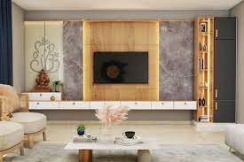 wall mounted tv unit with pooja unit