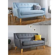 Duck Egg Blue Sofa With Light Wood Legs