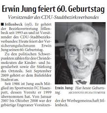<b>...</b> <b>Erwin Jung</b> feiert 60. Geburtstag - NW20100325-0