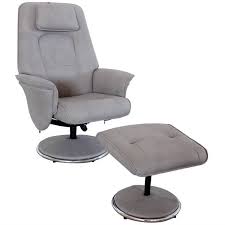 rex recliner chair and footstool grey